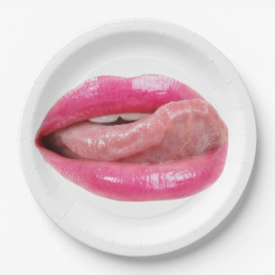 Female lips paper plate