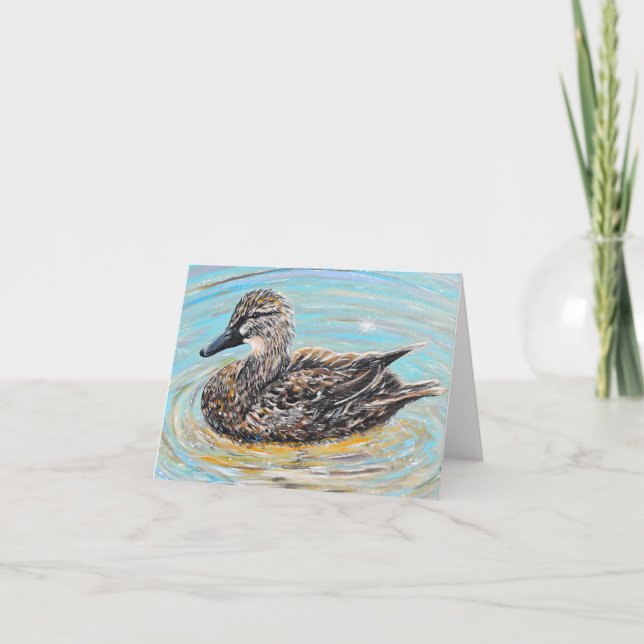 Female Mallard Duck Painting Card (Front)