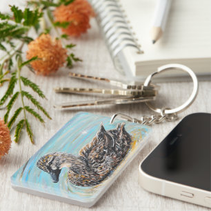 Female Mallard Duck Painting Key Ring