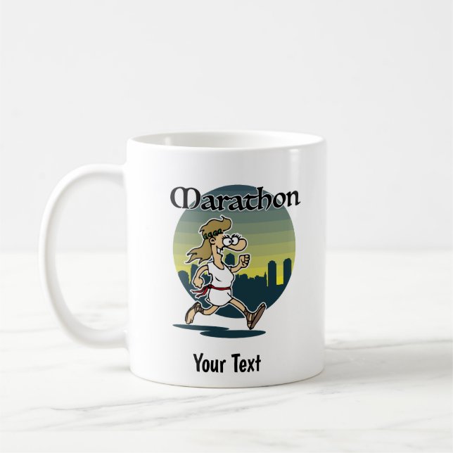 Female Marathon Runner Coffee Mug (Left)