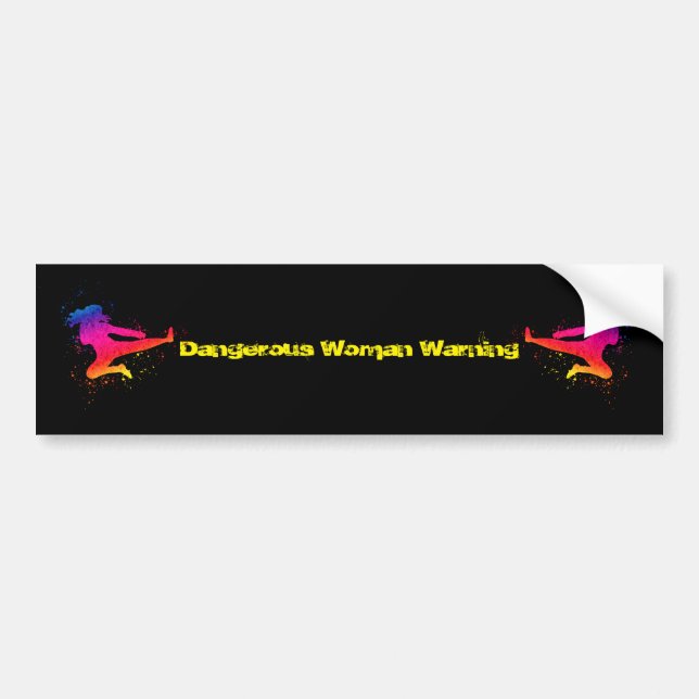 Female Martial Arts - Dangerous Woman Warning Bumper Sticker (Front)