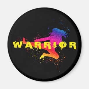 Female Martial Arts, Warrior, Paint Splash Magnet