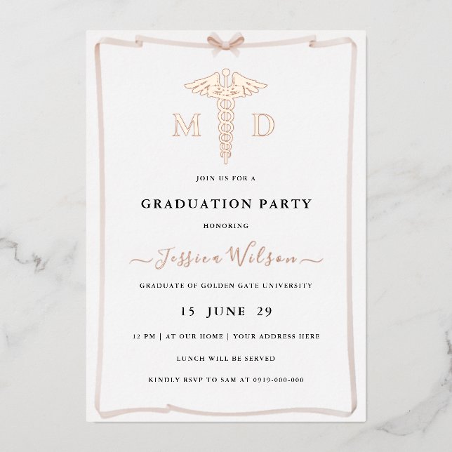 Female MD RN Caduceus Graduation Photo (Front)