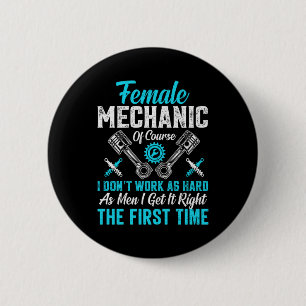 Female Mechanic 6 Cm Round Badge