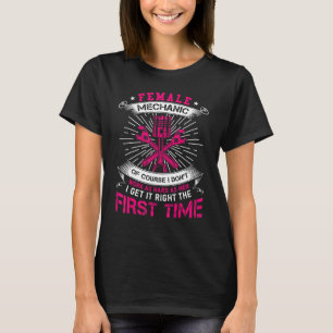Female Mechanic Car Repair Racing Cars Motorcycle T-Shirt