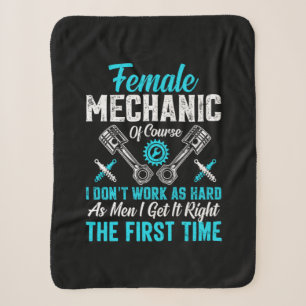 Female Mechanic Sherpa Blanket