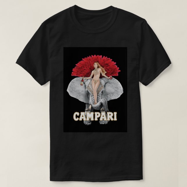 Female Model On Elephant   T-Shirt (Design Front)