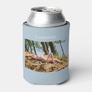 Female Model Sunbathing Thunder_Cove Can Cooler