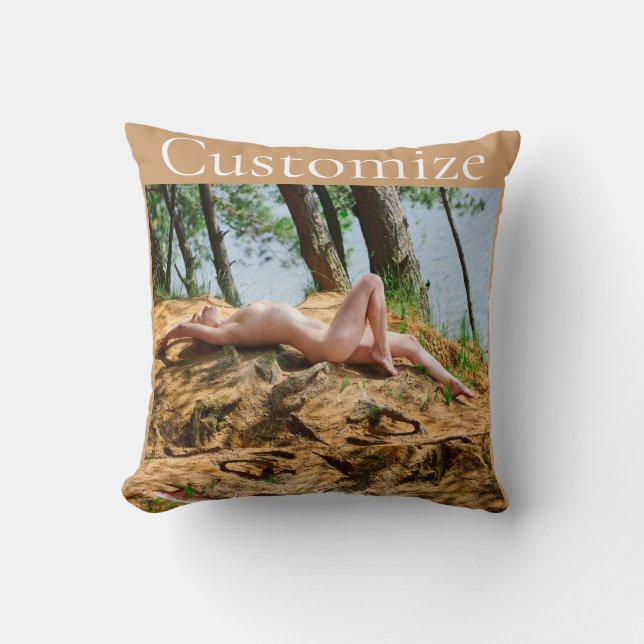 Female Model Sunbathing Thunder_Cove  Cushion (Front)