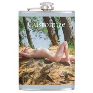 Female Model Sunbathing Thunder_Cove Hip Flask