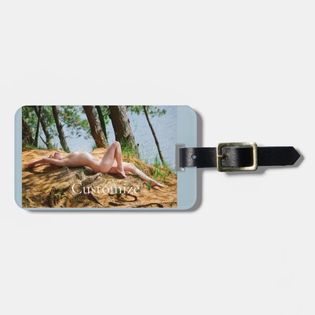 Female Model Sunbathing Thunder_Cove  Luggage Tag (Front Horizontal)