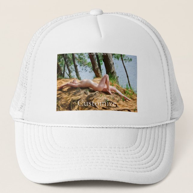 Female Model Sunbathing Thunder_Cove  Trucker Hat (Front)