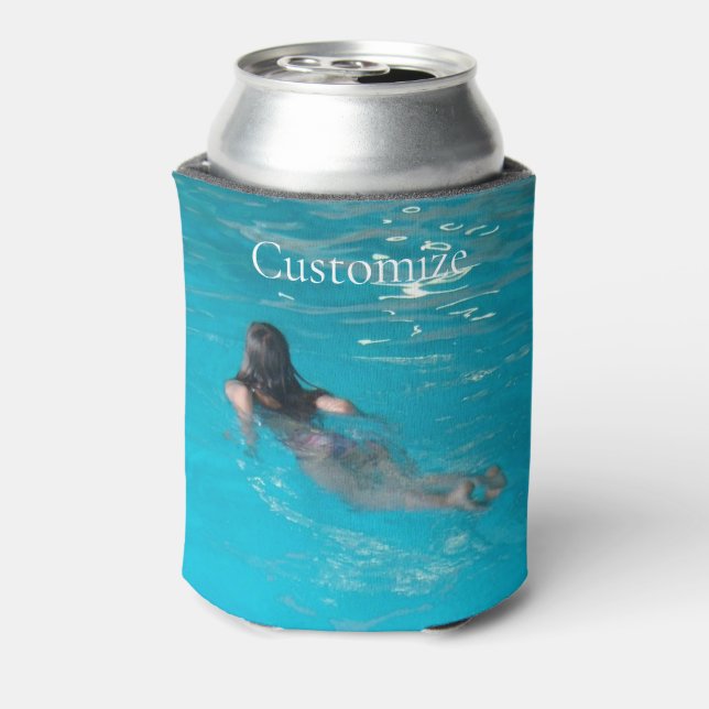 Female Model Swimming Thunder_Cove Can Cooler (Can Back)