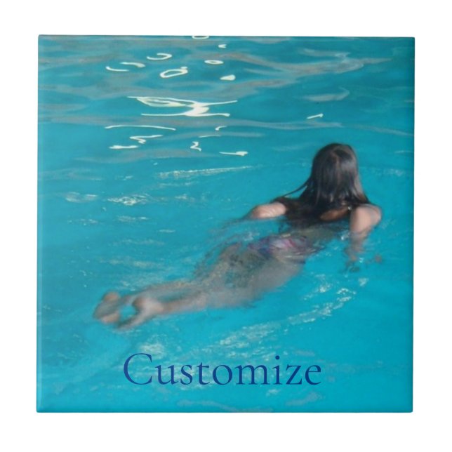 Female Model Swimming Thunder_Cove Ceramic Tile (Front)
