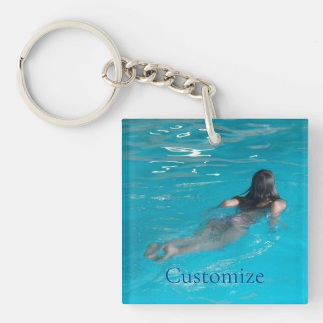 Female Model Swimming Thunder_Cove Key Ring (Front)