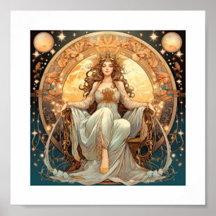 Female Moon Goddess Poster