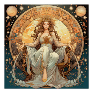 Female Moon Goddess Poster