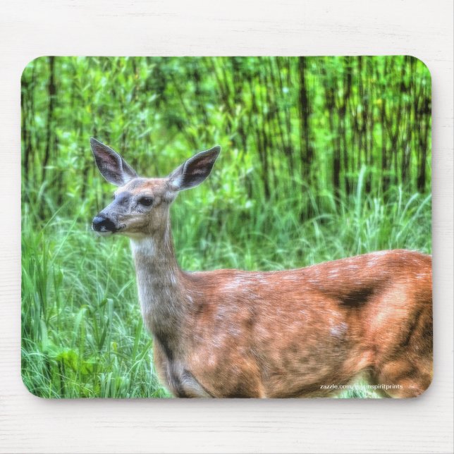 Female Mother Mule Deer on Ranch Wildlife Photo Mouse Pad (Front)