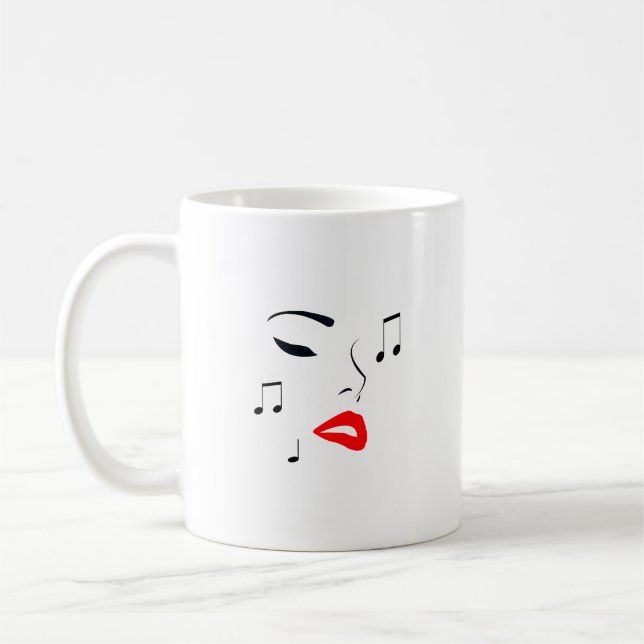 Female Music Face Coffee Mug (Left)