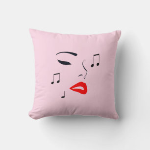 Female Music Face Cushion