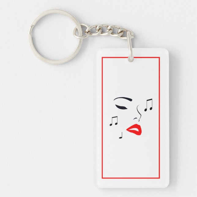 Female Music Face Key Ring (Front)