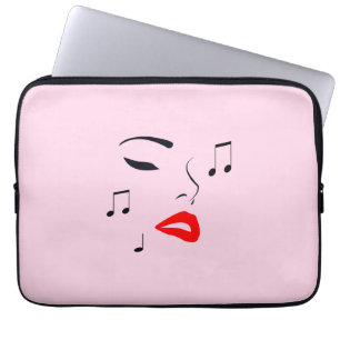 Female Music Face Laptop Sleeve