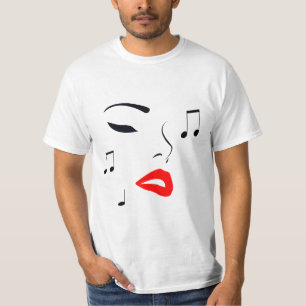 Female Music Face Larger Placement Version T-Shirt