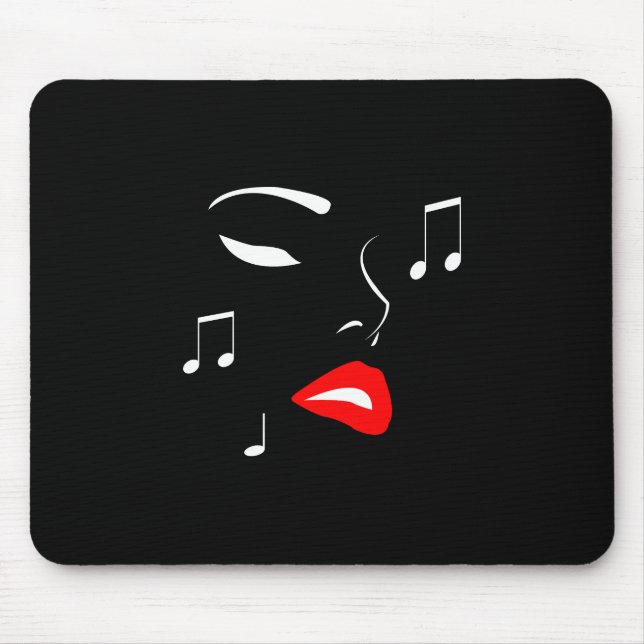Female Music Face Mouse Pad (Front)