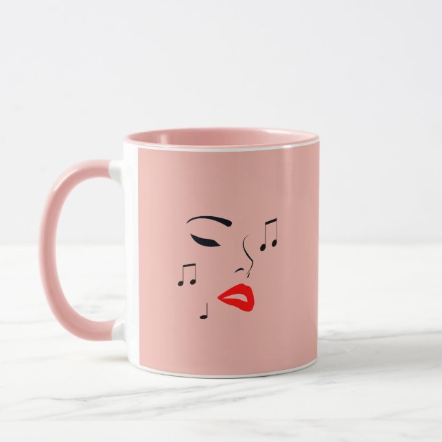 Female Music Face Mug (Left)