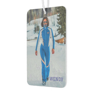 Female name sport theme car air freshener