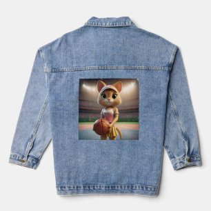 Female Netball Cat, Denim Jacket