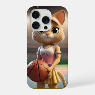 Female Netball Cat, iPhone 15 Pro Case