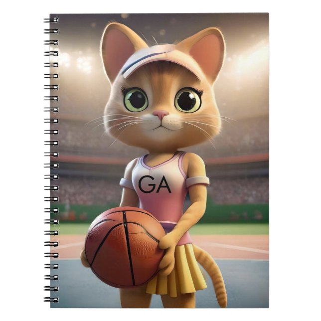 Female Netball Cat,  Notebook (Front)