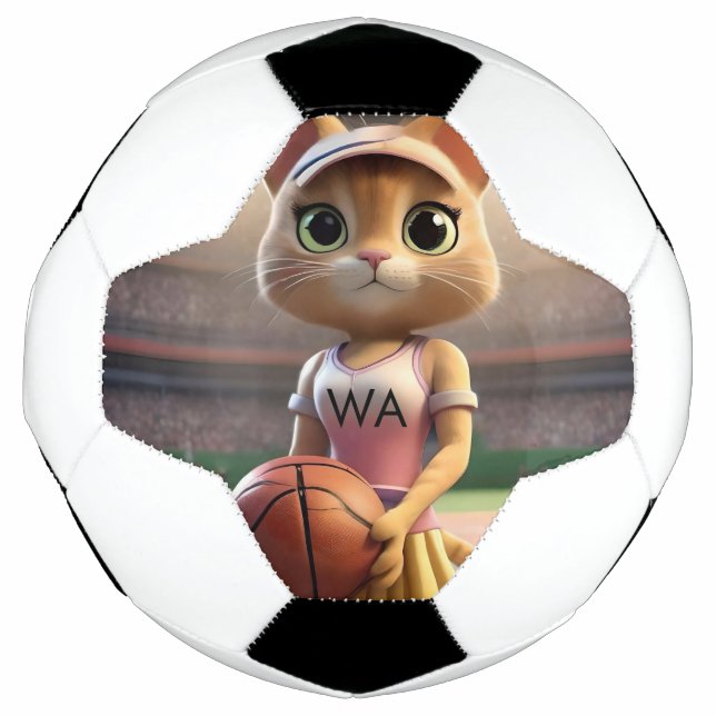 Female Netball Cat,  Soccer Ball (Front)