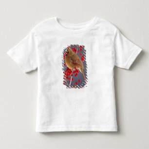 Female Northern Cardinal among hawthorn Toddler T-Shirt