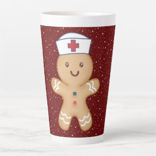 Female Nurse Day Mum Appreciation Red Cross Cookie Latte Mug