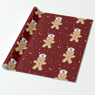 Female Nurse Day Mum Appreciation Red Cross Cookie Wrapping Paper