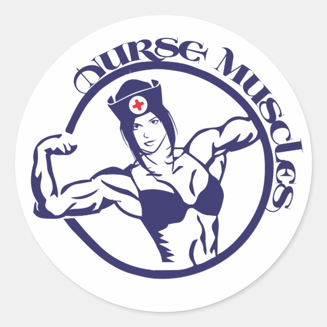 Female Nurse Muscles stickers (Front)