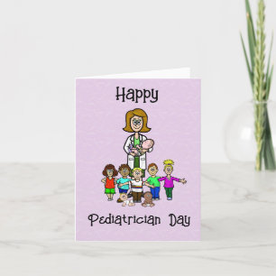 Female Paediatrician with Children Greeting Card