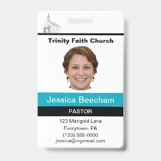 Female Pastor Custom Badge ID Badge
