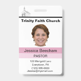 Female Pastor Custom ID Badge