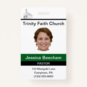 Female Pastor Custom ID Badge