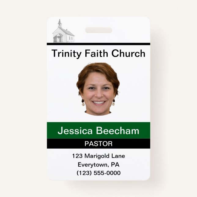 Female Pastor Custom ID Badge (Front)