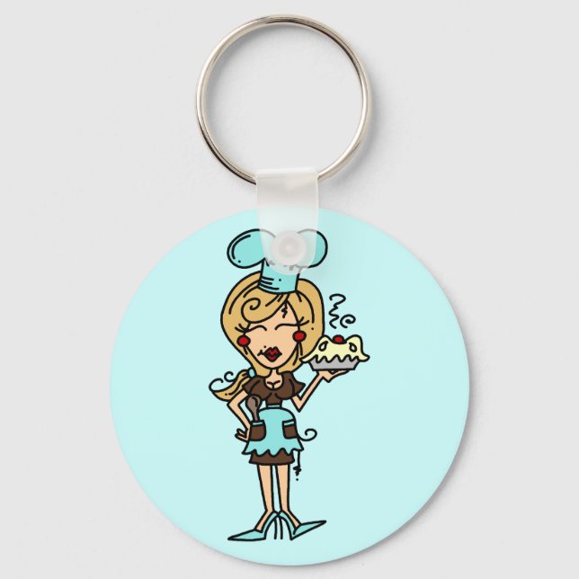 Female Pastry Chef - Blonde T-shirts and Gifts Key Ring (Front)