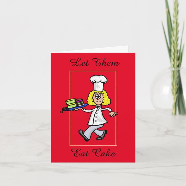 Female Pastry Chef Funny Greeting Card (Front)