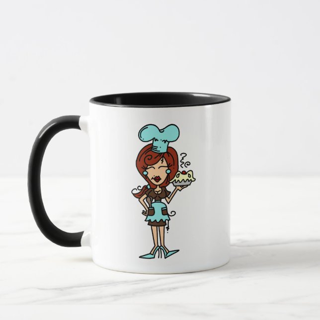 Female Pastry Chef - Red Hair T-shirts and Gifts Mug (Left)