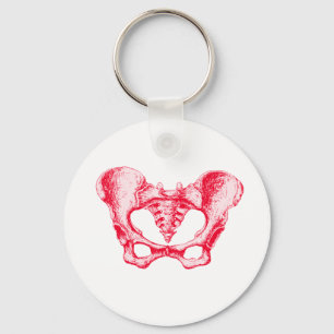 Female Pelvis Red Key Ring
