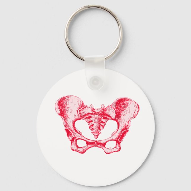 Female Pelvis Red Key Ring (Front)