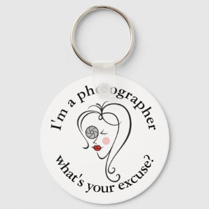 Female photographer key ring