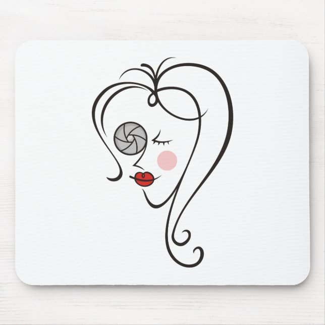 Female Photographer Mouse Pad (Front)